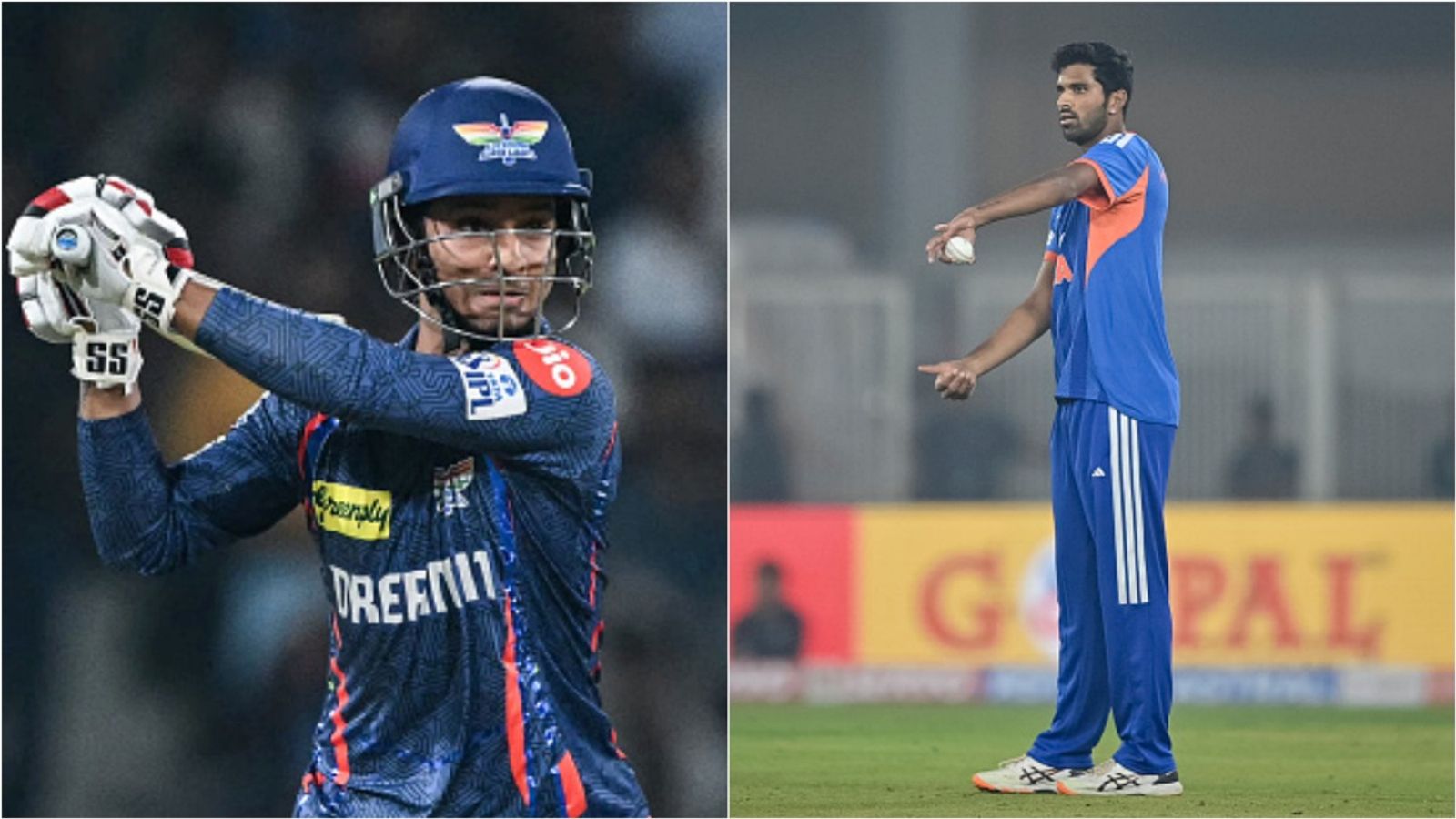 BCCI announces LSG all-rounder with 693 runs and 17 wickets in List A as Washington Sundar's replacement for ODI series LSG's Ayush Badoni plays a shot during IPL; Washington Sundar in action.