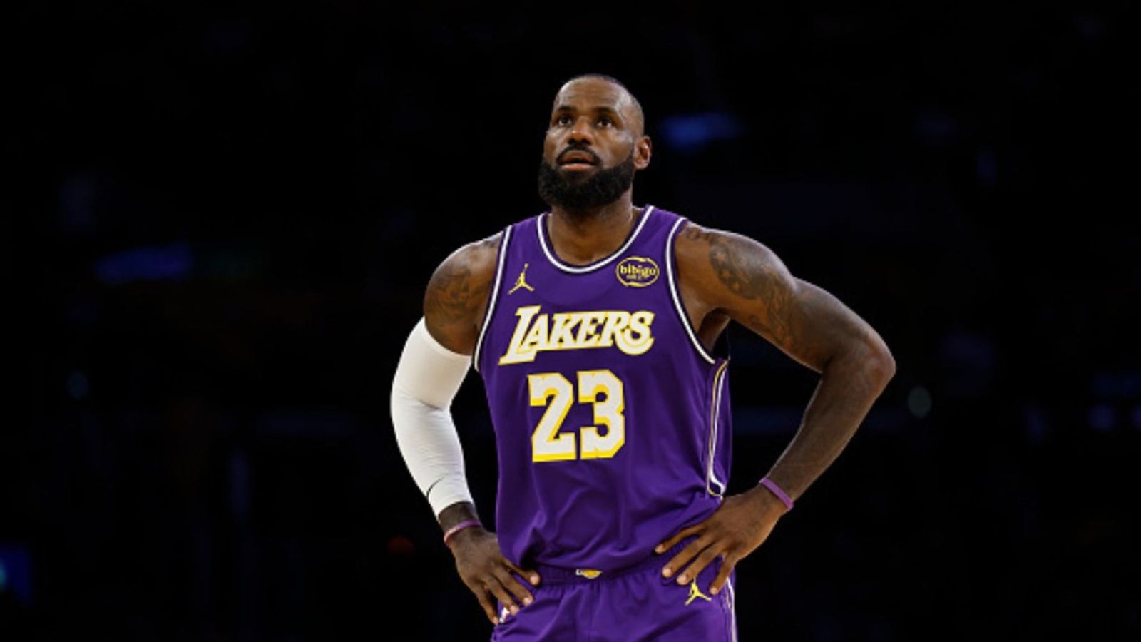 Check out LeBron James' special edition Jersey patch to celebrate Lakers legend's historic 23rd NBA season LeBron James in the frame (Image via Getty)