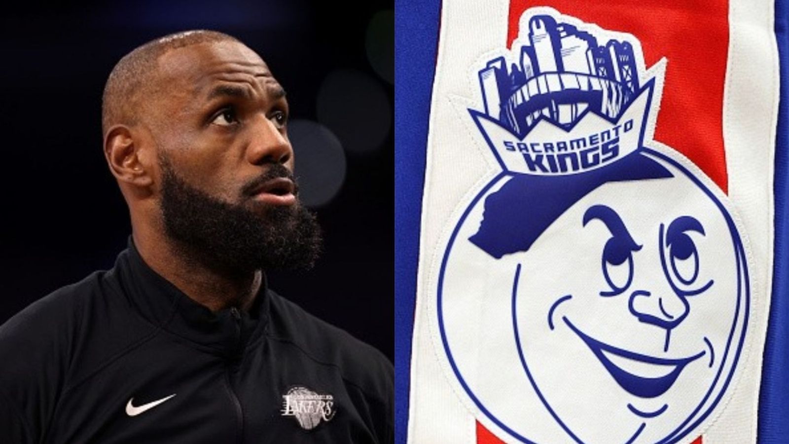 Sacramento Kings trolls LeBron James' Jersey patch debut after defeating Lakers LeBron James, Sacramento Kings logo in the frame (Images via Getty)