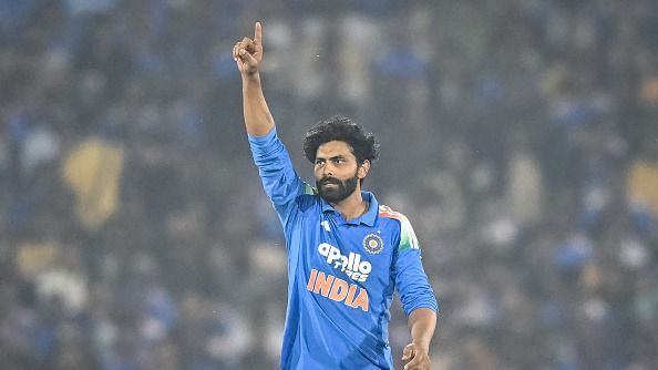 Ravindra Jadeja celebrating a wicket