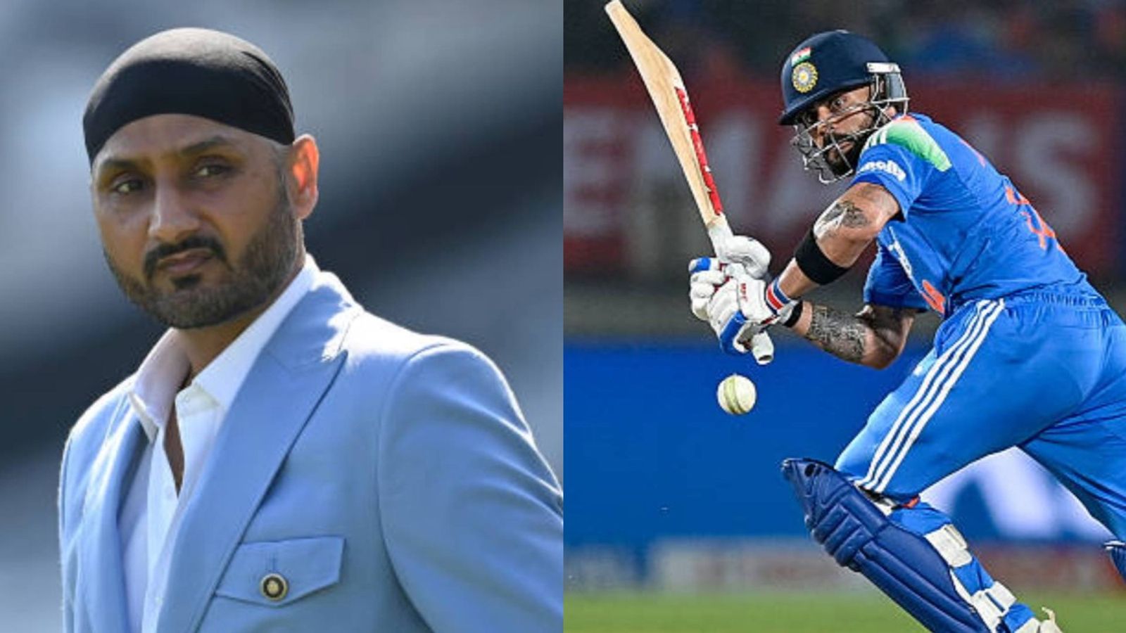 Harbhajan Singh takes brutal dig on Sanjay Manjrekar over 'easiest format' claim on Virat Kohli Harbhajan Singh (L) and Virat Kohli in this frame