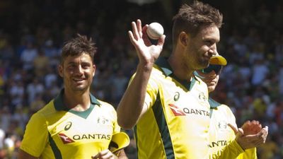 Australia's veteran pacer announces sudden retirement ahead of BBL clash, to play in England now File Photo: Australia's Andrew Tye (centre) holds the ball after taking five wickets in an ODI clash against England. (Getty)