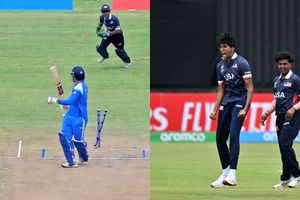 Watch USA pacer's aggressive celebration after knocking Vaibhav Sooryavanshi's stumps SportsTak