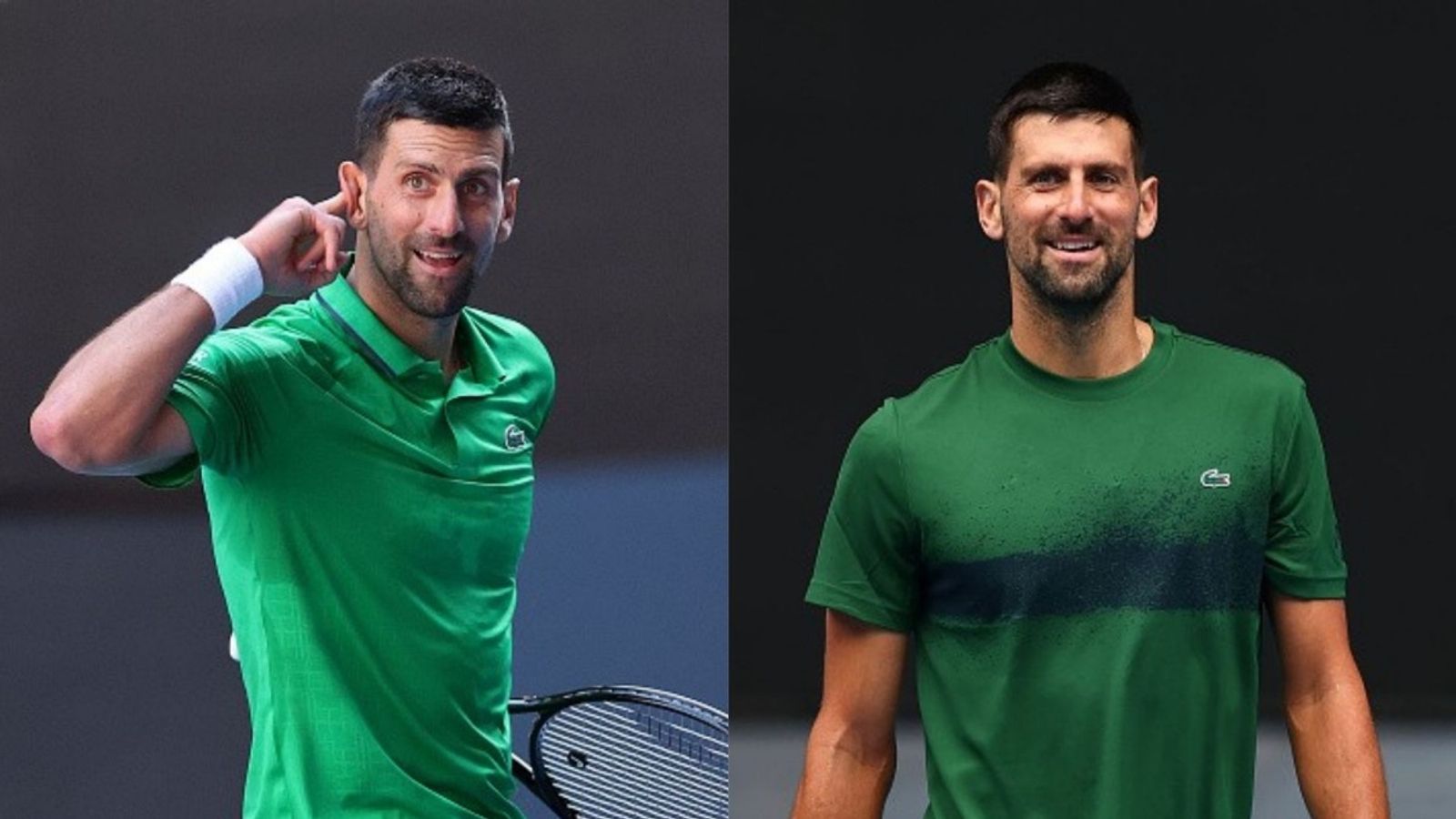 Watch: 'Let's go Roger' - Novak Djokovic's funny reaction to heckle from crowd at Australian Open Novak Djokovic in the frame (Images via Getty)