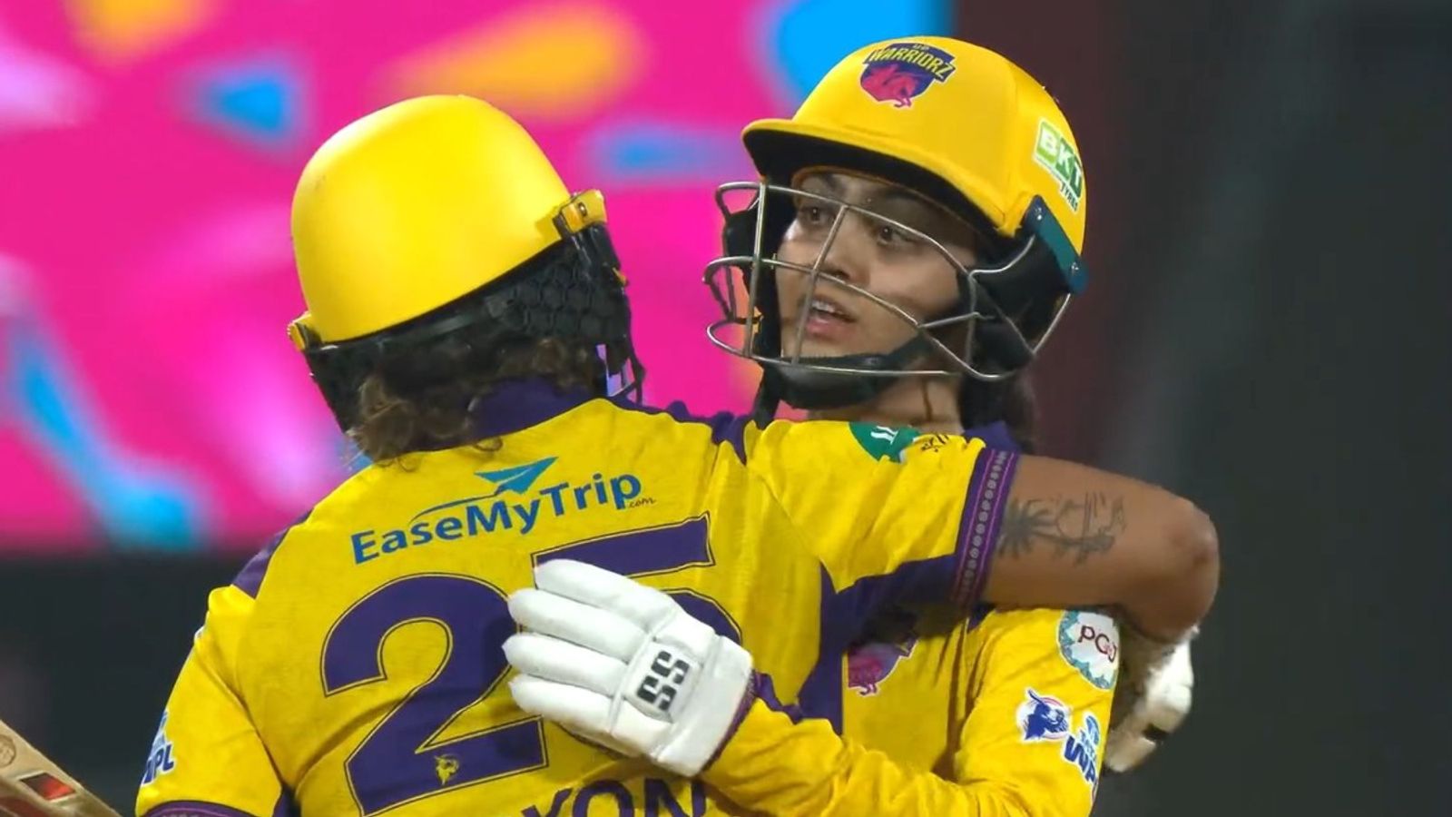 MI vs UPW, WPL 2026: Harleen-inspired UPW return to winning ways with 7-wicket victory over MI UP Warriorz's Harleen Deol (R) and Chloe Tyrol in this frame. (X)