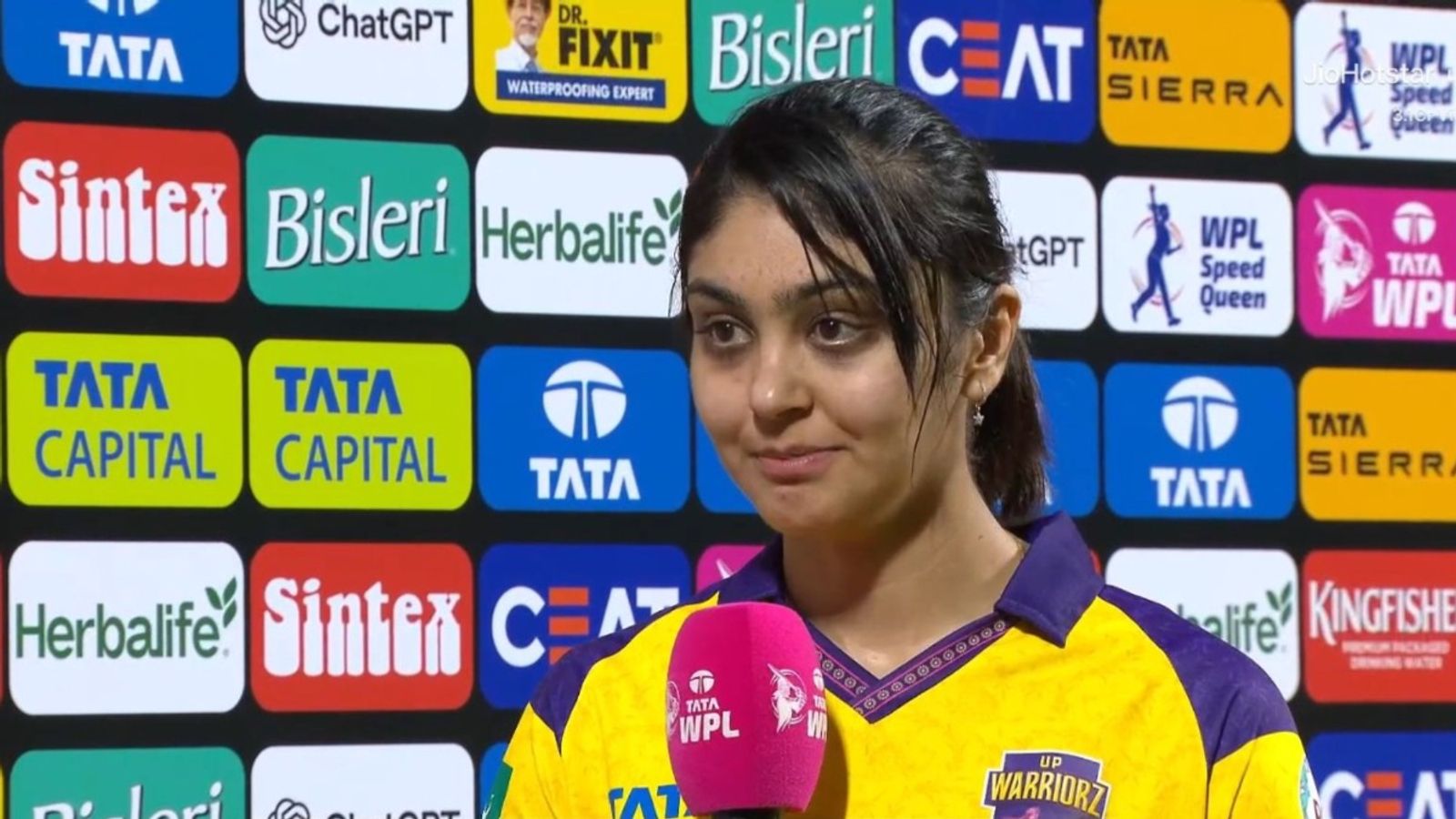 Harleen Doel breaks silence on being retired out after guiding UP Warriorz to a dominating win vs Mumbai Indians Harleen Doel after UP's dominating win against Mumbai Indians (WPL X)
