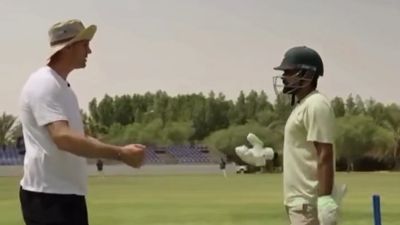 'Momos of the time': Netizens brutally mock Babar Azam after Pakistan star's English slip video goes viral Babar Azam and Kevin Pietersen