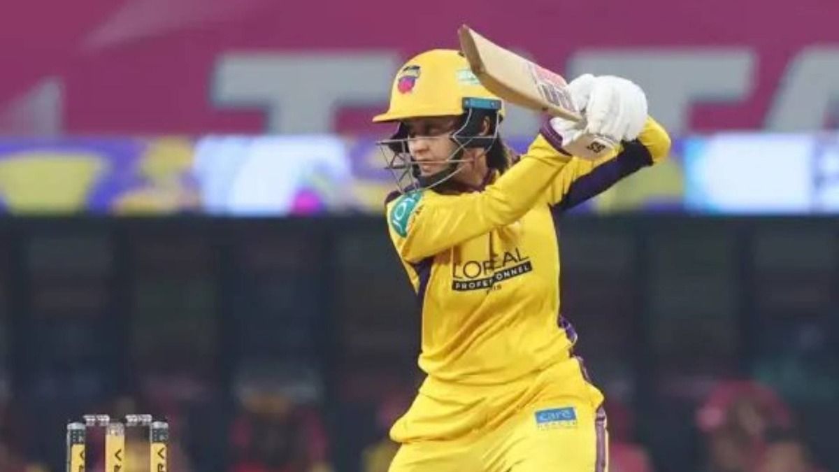 Harleen Deol bats for the UP Warriorz in WPL 2026 (via X)