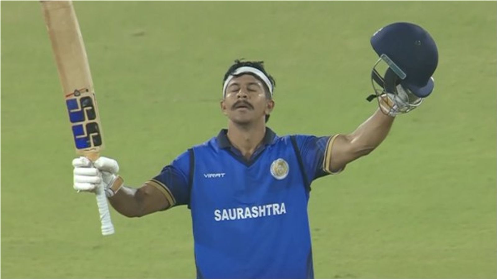 Jadeja's 165, Sakariya's 4-fer power Saurashtra into VHT final with 9-wkt win over Punjab Saurashtra's star Vishvaraj Jadeja in this frame. (X)