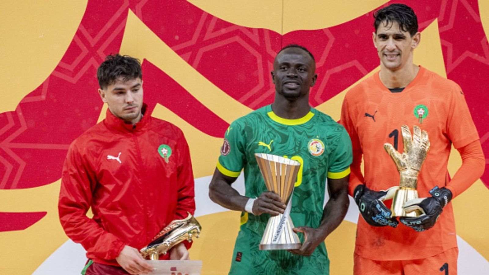 AFCON 2026 awards and winners ft Brahim Diaz, Sadio Mane & more as Senegal defeats Morocco Brahim Diaz, Sadio Mane, Yassine Bounou in the frame (Image via Getty)