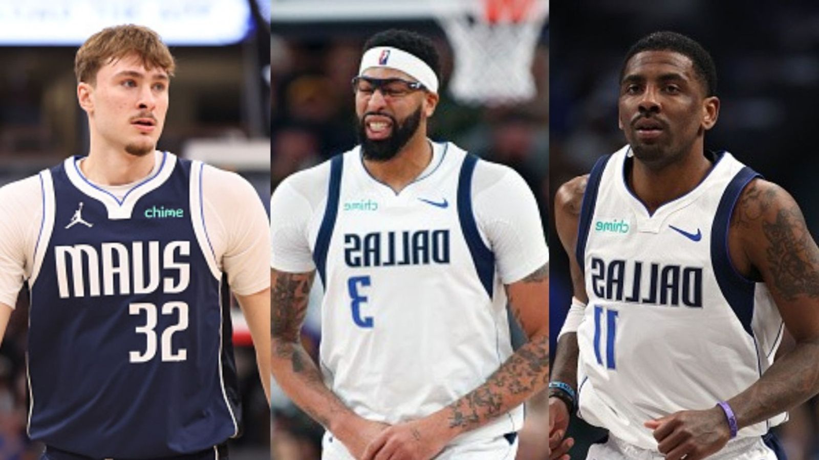 Mavericks dealing with multiple injuries ft Anthony Davis, Cooper Flagg & more vs Knicks Cooper Flagg, Anthony Davis, Kyrie Irving in the frame (Images via Getty)