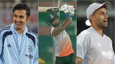Gambhir in splits, Suryakumar teases Dube as Pandya smashes big six in Nagpur during nets session; watch viral video Gautam Gambhir, Hardik Pandya, Suryakumar Yadav