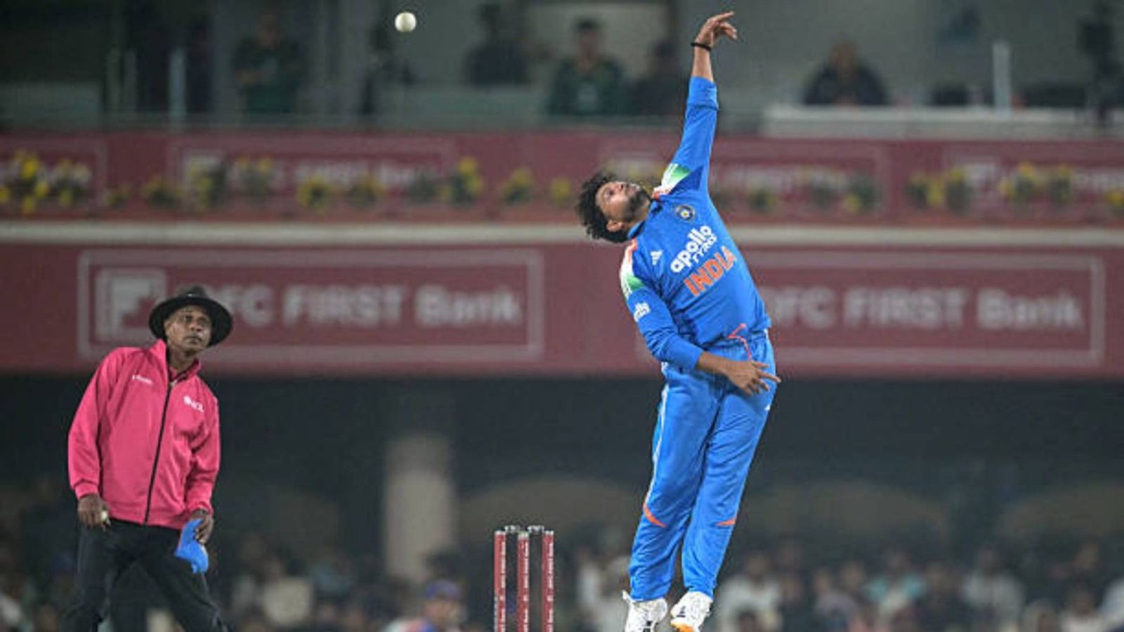 Ravichandran Ashwin wants India spinner to 'experiment' more after struggles in NZ ODI series India's Kuldeep Yadav (R) tries to catch the ball during the first one-day international (ODI) cricket match between India and South Africa at the JSCA International Stadium in Ranchi (via Getty)