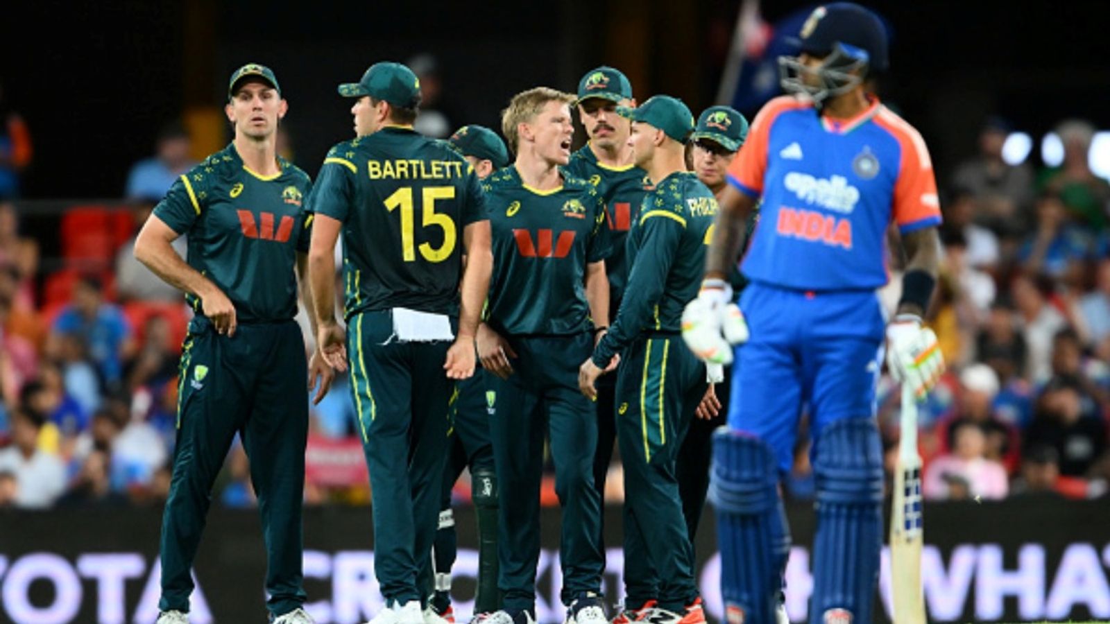 Another star player added to Australia's injury list ahead of T20 World Cup 2026, ruled out of BBL knockout clash Nathan Ellis of Australia celebrates with teammates the wicket of Shubman Gill of India (not pictured) during fourth T20I of the series at People First Stadium on November 06, 2025 in Gold Coast, Australia.