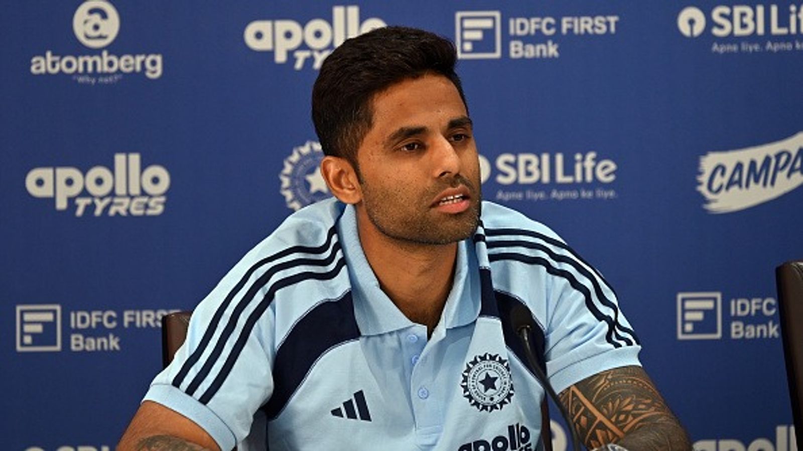 Suryakumar Yadav breaks silence on sacrificing number three batting spot ahead of T20 World Cup 2026 India T20I captain Suryakumar Yadav addressing media (Getty)