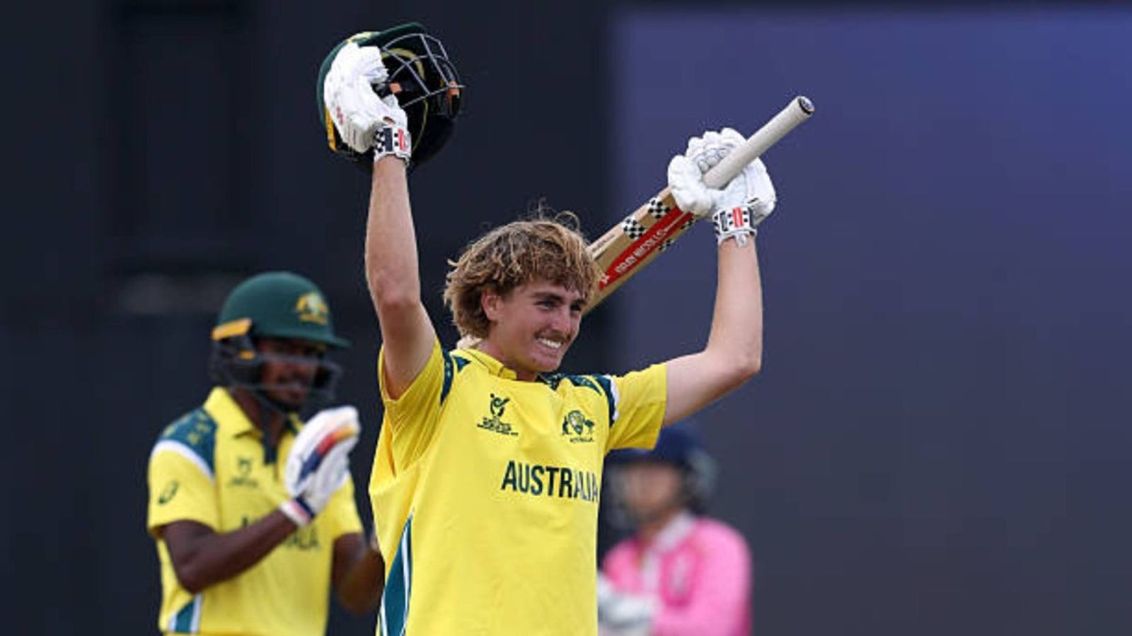 Australia batter shatters Vaibhav Suryavanshi's record with thunderous 51-ball century vs Japan in U19 World Cup Will Malajczuk of Australia celebrates reaching his century during the ICC U19 Men's Cricket World Cup 2026 match between Australia and Japan at Namibia Cricket Ground (via Getty)
