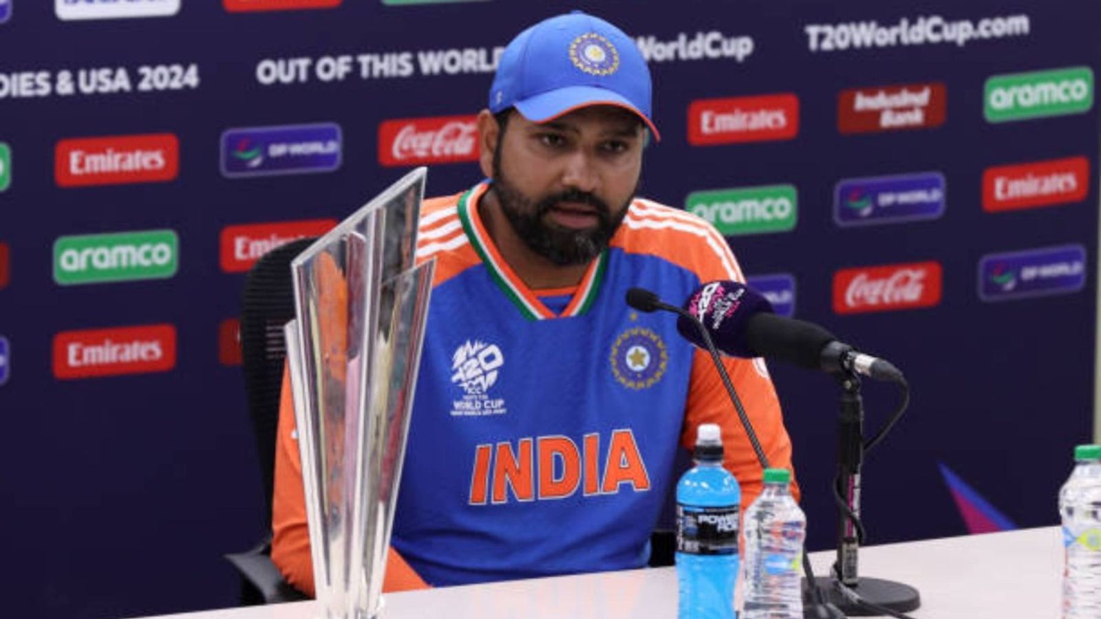 'Will be strange watching it from home...': Rohit Sharma's candid take on missing 2026 T20 World Cup Rohit Sharma of India speaks to the media at a press conference after the ICC Men's T20 Cricket World Cup West Indies & USA 2024 Final match between South Africa and India at Kensington Oval (via Getty)