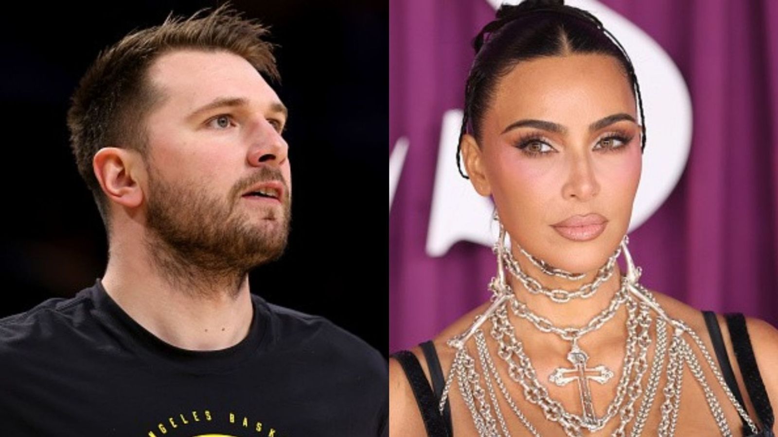 Kim Kardashian gets real about Luka Doncic dating rumors forcing her skip Lakers games Luka Doncic, Kim Kardashian in the frame (Images via Getty)