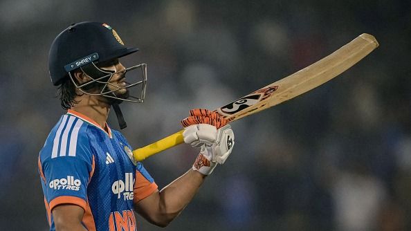 India's Ishan Kishan reacts as he walks back to the pavilion after his dismissal during the second Twenty20 international cricket match between India and New Zealand (Getty)