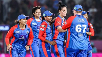 WPL 2026: DC snap RCB's winning streak with seven-wicket triumph, surge to 2nd in points table Delhi Capitals' Marizanne Kapp (3rd from right) celebrates with her teammates in this frame. (Screenshot)