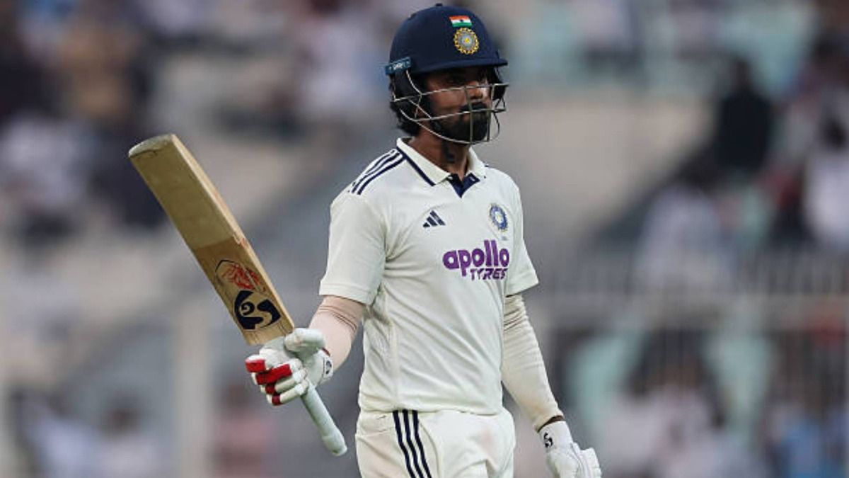 KL Rahul of India raises the bat after finishing day 1 during the IDFC First Bank Test match between India and South Africa at Eden Gardens in Kolkata (via Getty) KL Rahul of India raises the bat after finishing day 1 during the IDFC First Bank Test match between India and South Africa at Eden Gardens in Kolkata (via Getty)