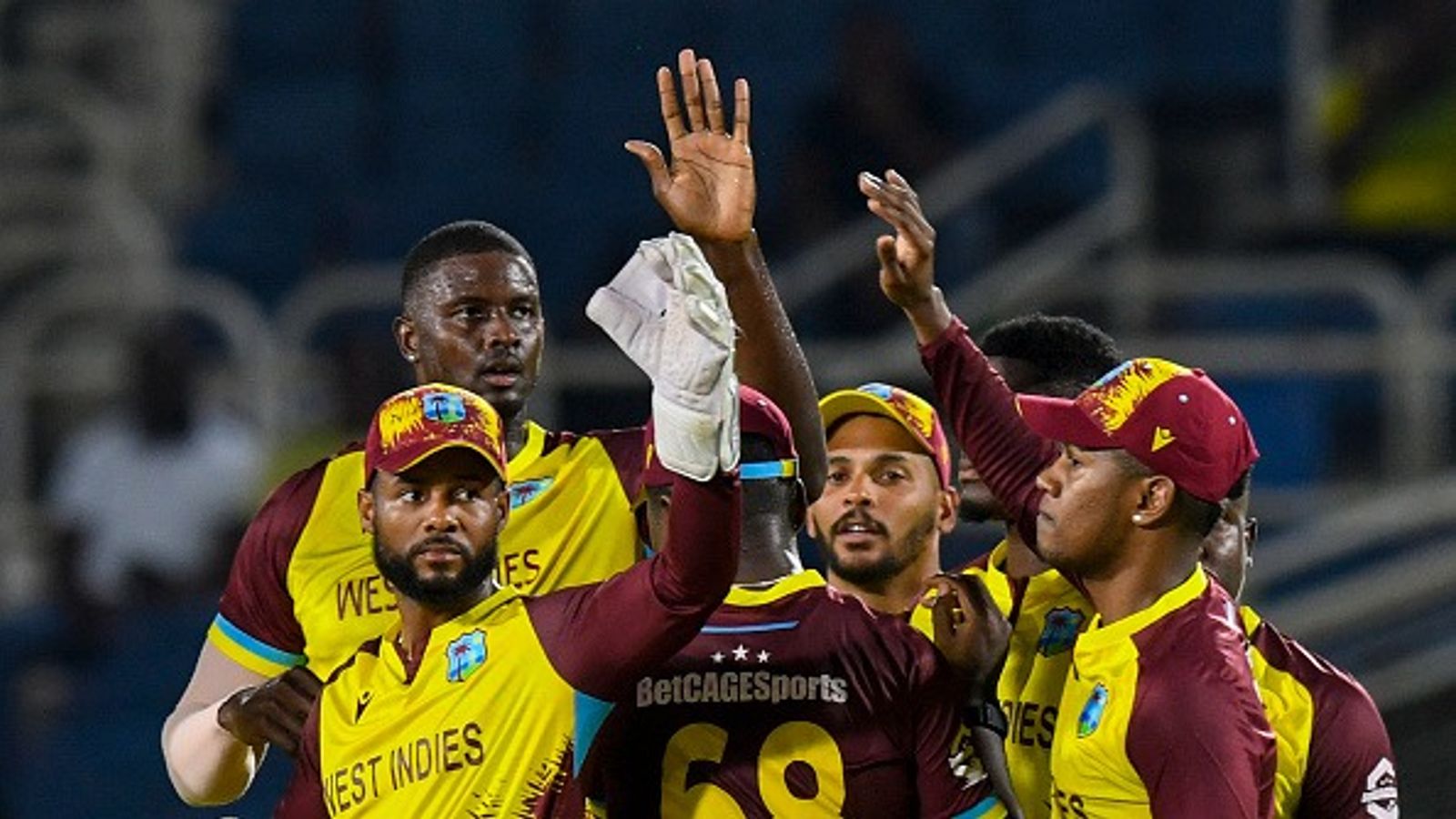 CWI names West Indies squad for T20 World Cup 2026, rewarding rising star with 3 T20Is Shai Hope (L) and Jason Holder (2L) of West Indies celebrates the dismissal (Getty)