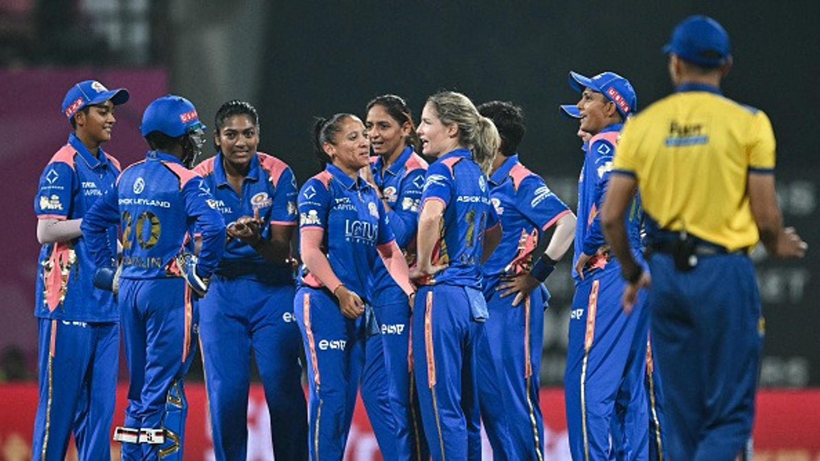 WPL 2026: Richa Ghosh’s fightback in vain as Nat Sciver-Brunt leads Mumbai Indians to 15-run win against RCB Mumbai Indians celebrating their WPL 2026 win against RCB (Getty)