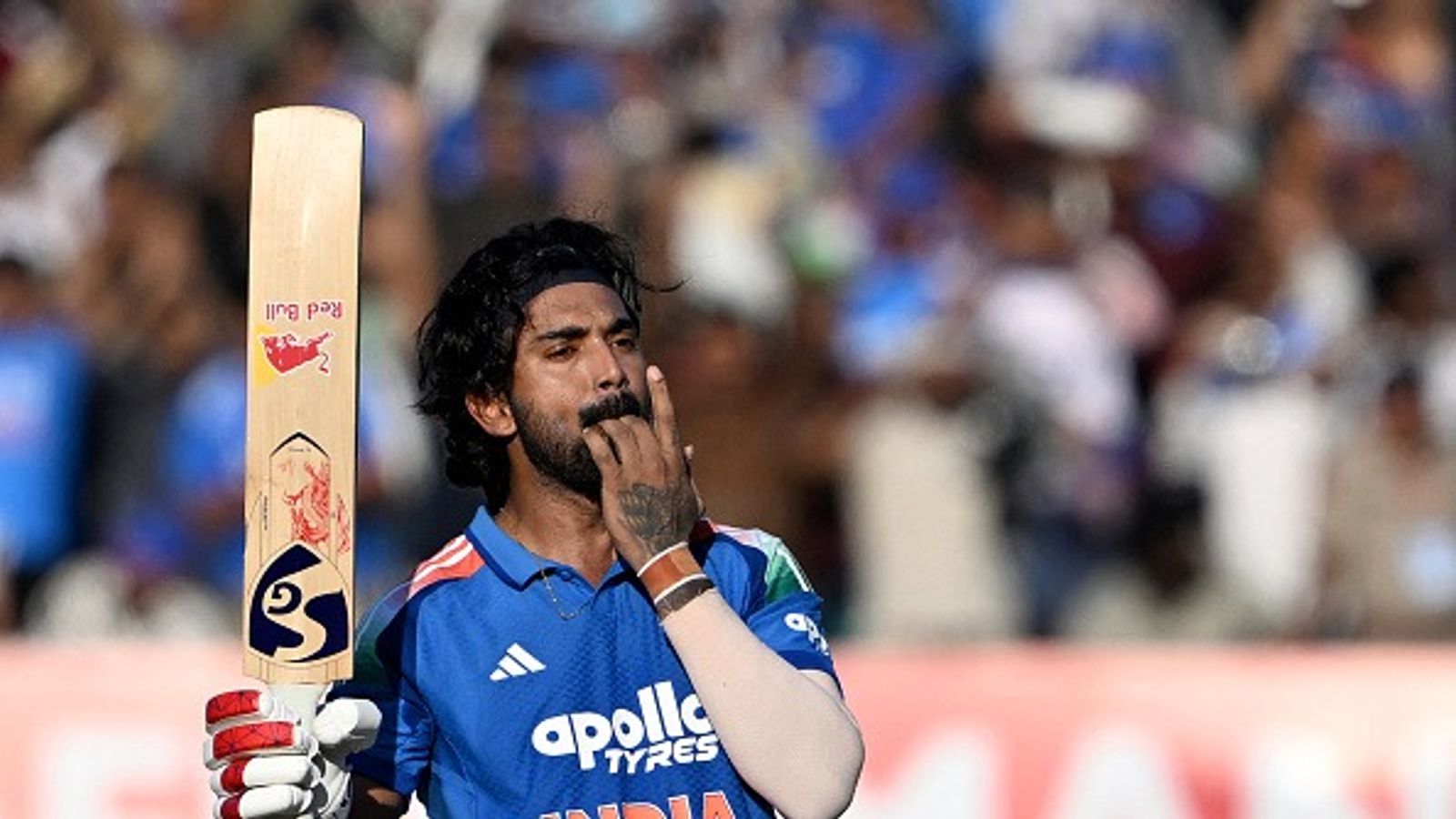 ‘I’ve thought about it’: KL Rahul's brutally honest take on retirement thoughts KL Rahul celebrates after scoring a century (100 runs) during the second one-day international (ODI) cricket match between India and New Zealand at Niranjan Shah Stadium (Getty)