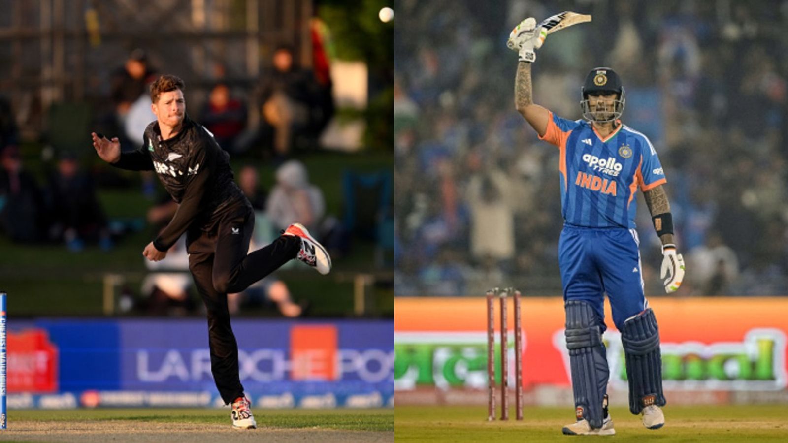 IND vs NZ: India opt to bowl against New Zealand in 4th T20I, Ishan Kishan out; Know playing XIs here New Zealand captain Mitchell Santner and India skipper Suryakumar Yadav in frame. (Getty)