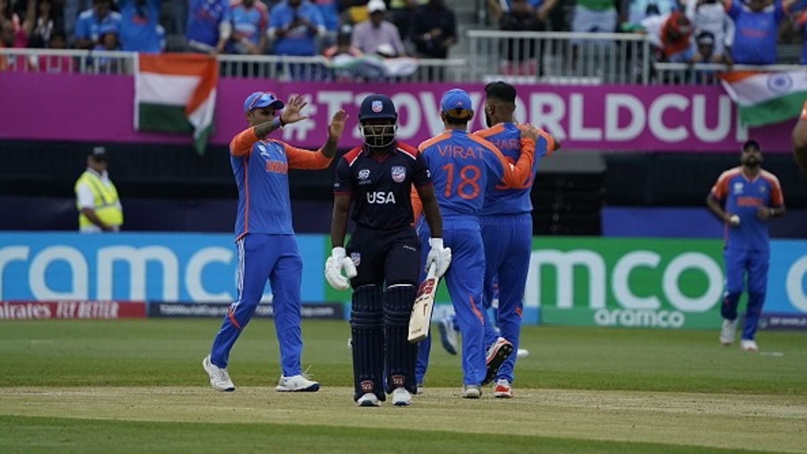 ICC suspends 31-year-old batter for alleged match fixing ahead of T20 World Cup 2026 USA's Aaron Jones is dismissed during T20 World Cup 2024 match against India. (Getty)