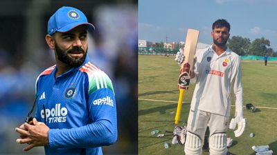 'Virat urged me to...': Ranji Trophy's leading run-getter opens up on Kohli’s crucial advice Batting juggernaut Virat Kohli (L) and Delhi's batter Ayush Doseja in frame. (Getty/X)