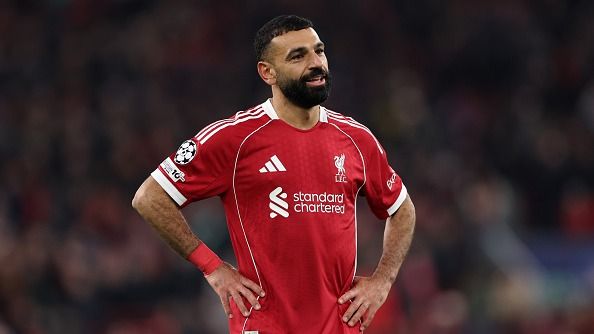 Mohamed Salah of Liverpool  during the UEFA Champions League 2025/26 League Phase MD8 match between Liverpool FC and Qarabag FK at Anfield on January 28, 2026 in Liverpool, England.