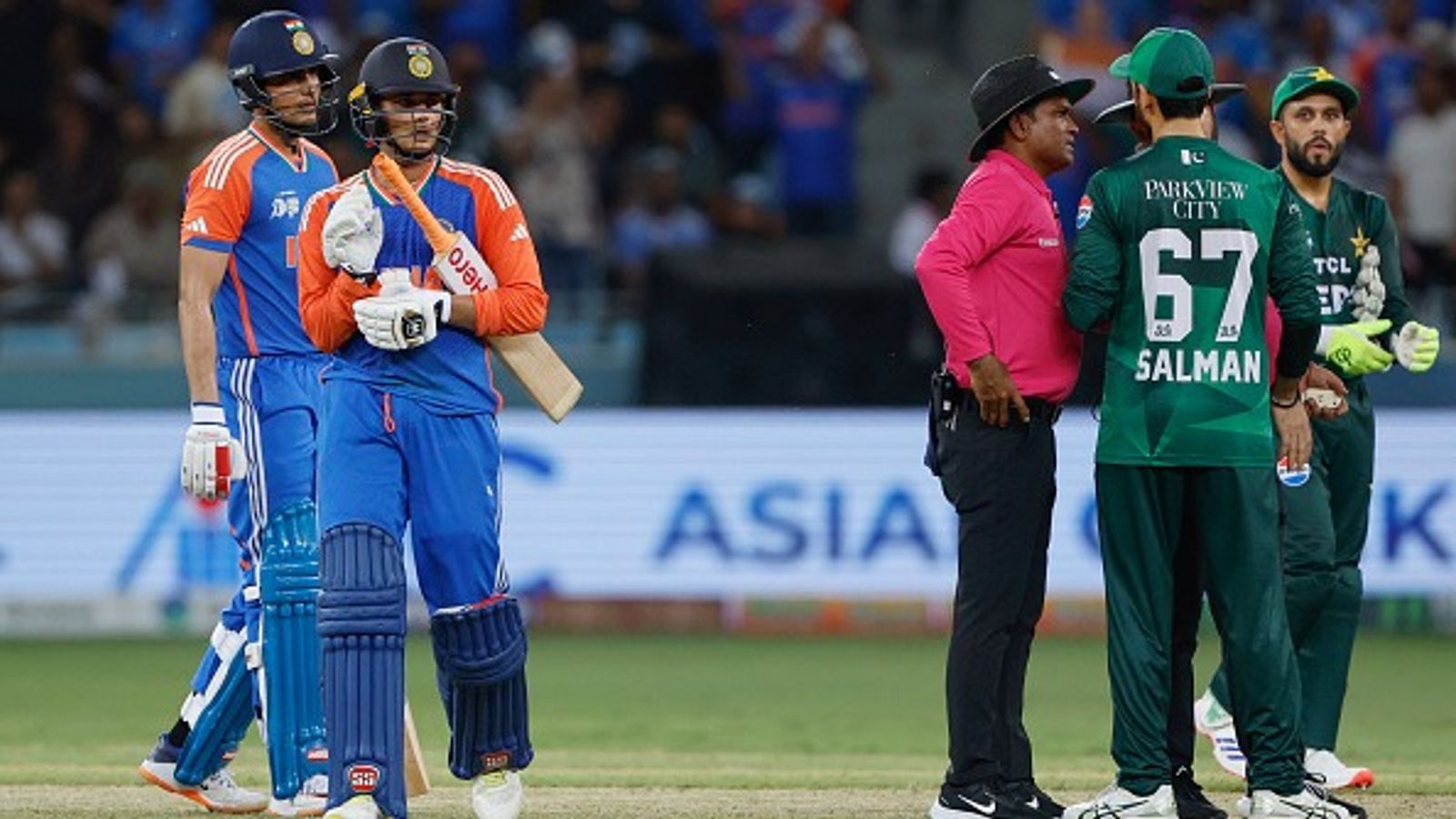 Explained: How PCB’s India boycott could jeopardise Pakistan’s T20 World Cup Super 8 hopes Abhishek Sharma of India and Shubman Gill of India during the match between India and Pakistan (Getty)