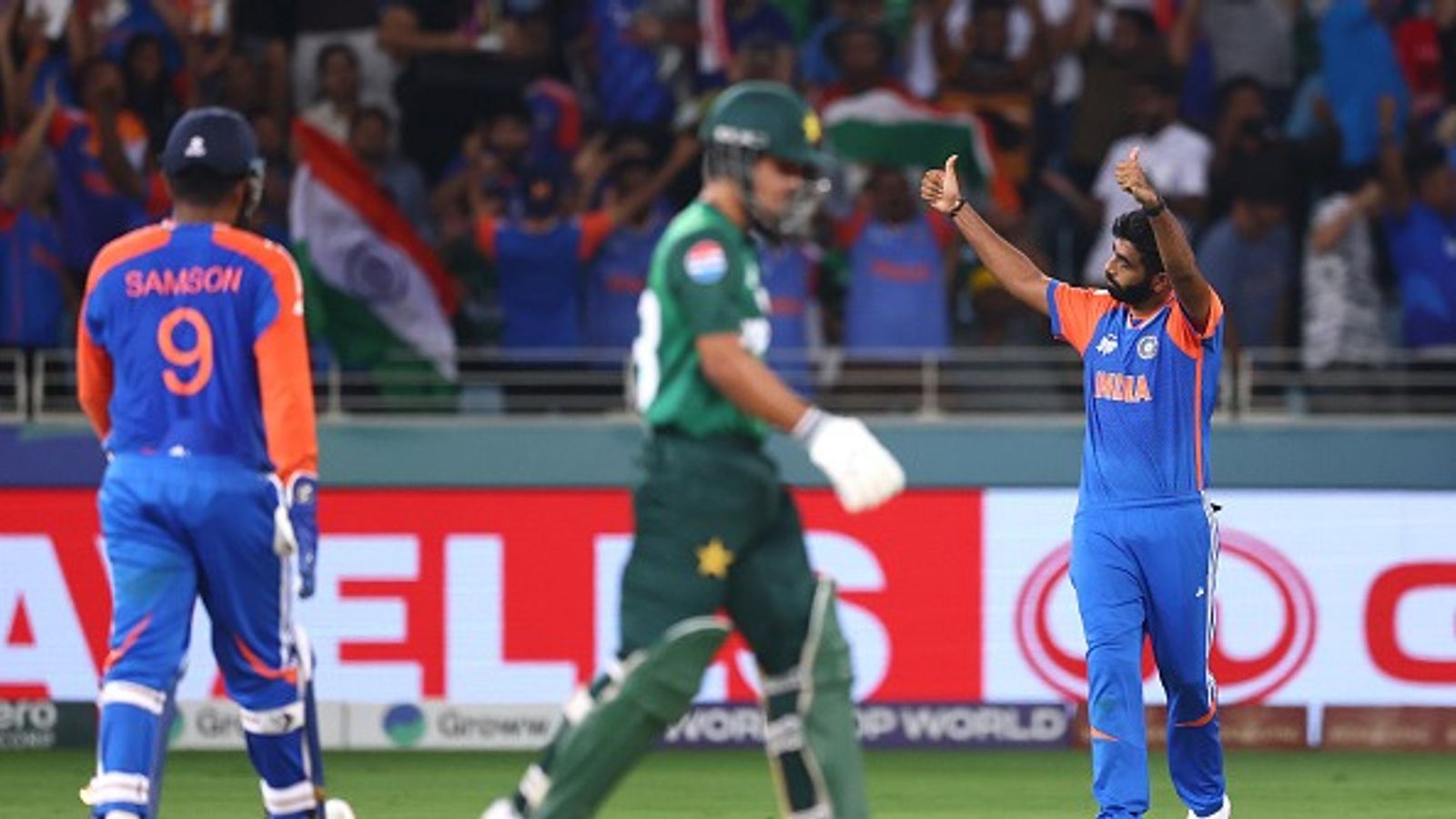 'You’ll see a U-turn...': Chetan Sharma's bold claim on Pakistan's T20 World Cup 2026 boycott calls vs India Jasprit Bumrah (R) of India celebrates after taking a catch to dismiss Saim Ayub of Pakistan during the Asia Cup Final match between India and Pakistan (Getty)