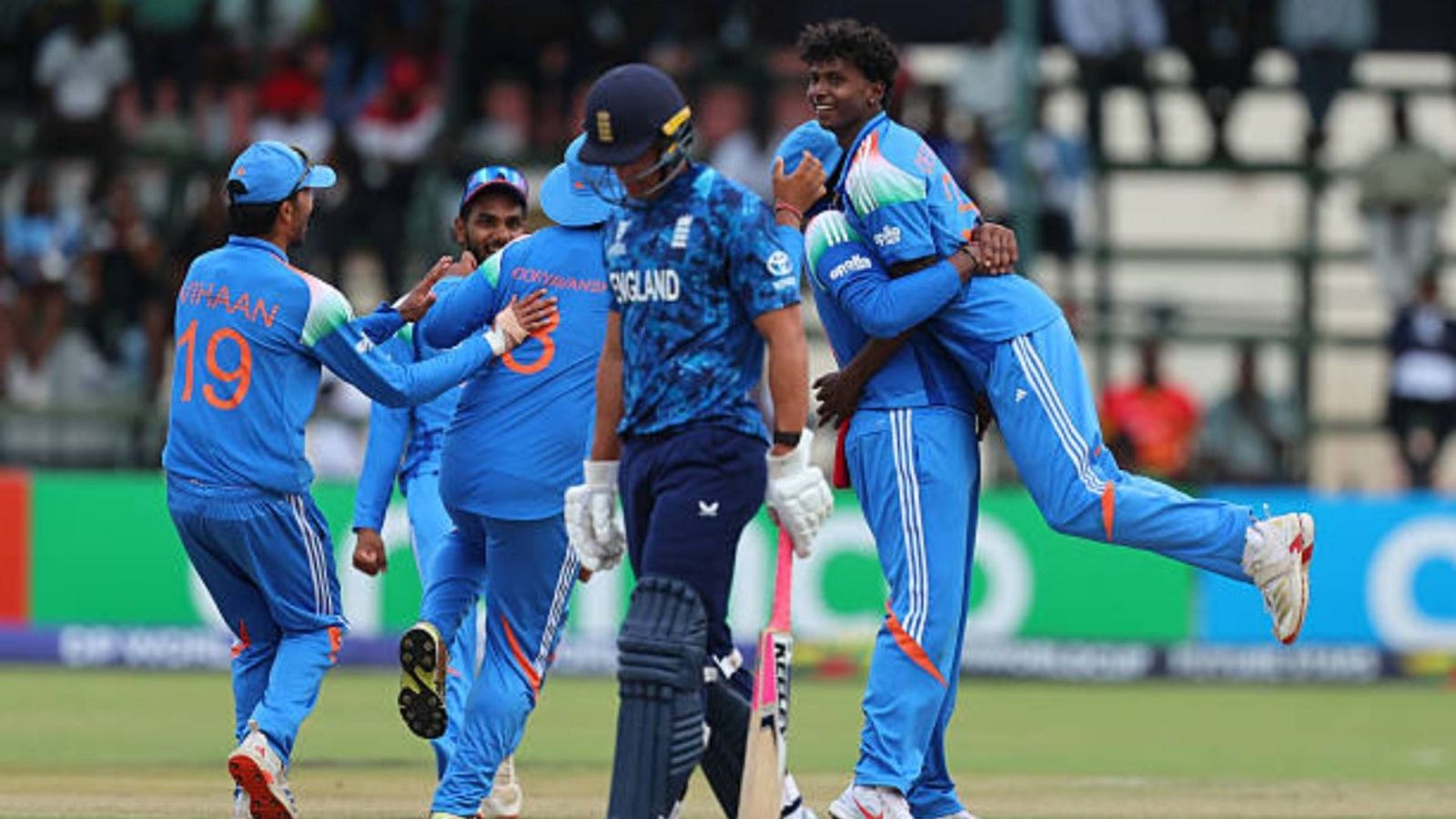 Vaibhav Suryavanshi stars as India claim record-extending sixth U19 WC title with 100-run victory vs England in the final D.Deepesh of India celebrates the wicket of Seb Morgan of England during the ICC U19 Men's Cricket World Cup 2026 Final between England and India at Harare Sports Club (via Getty)