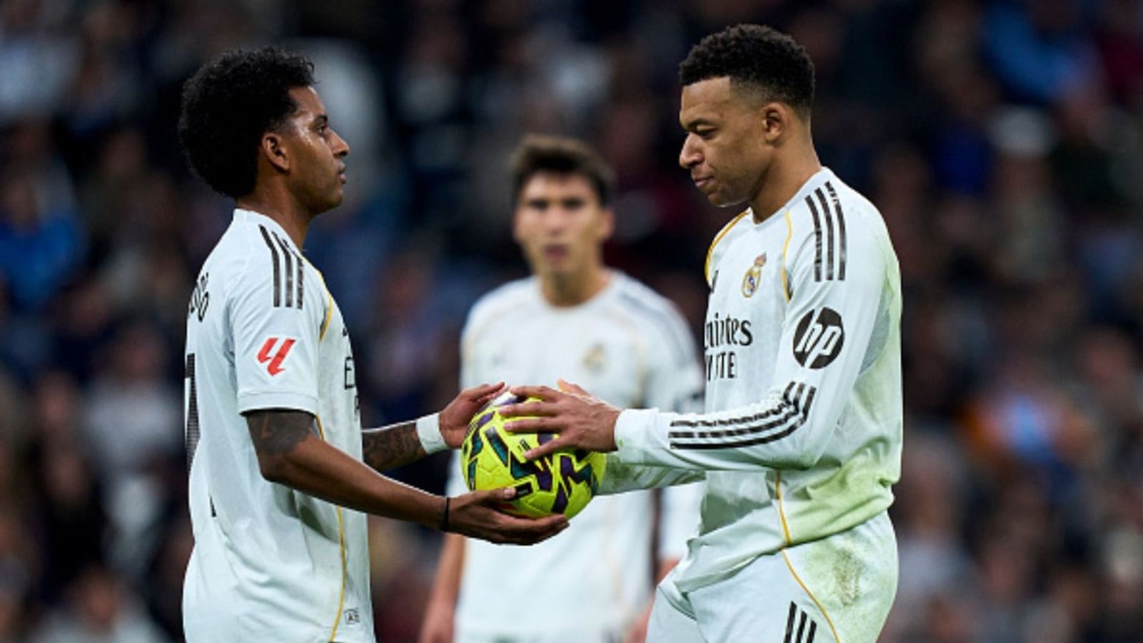 Real Madrid announces injury to star forward with no return timeline ahead of action-packed UCL & La Liga schedule Rodrygo and Kylian Mbappe in the frame (Image via Getty)