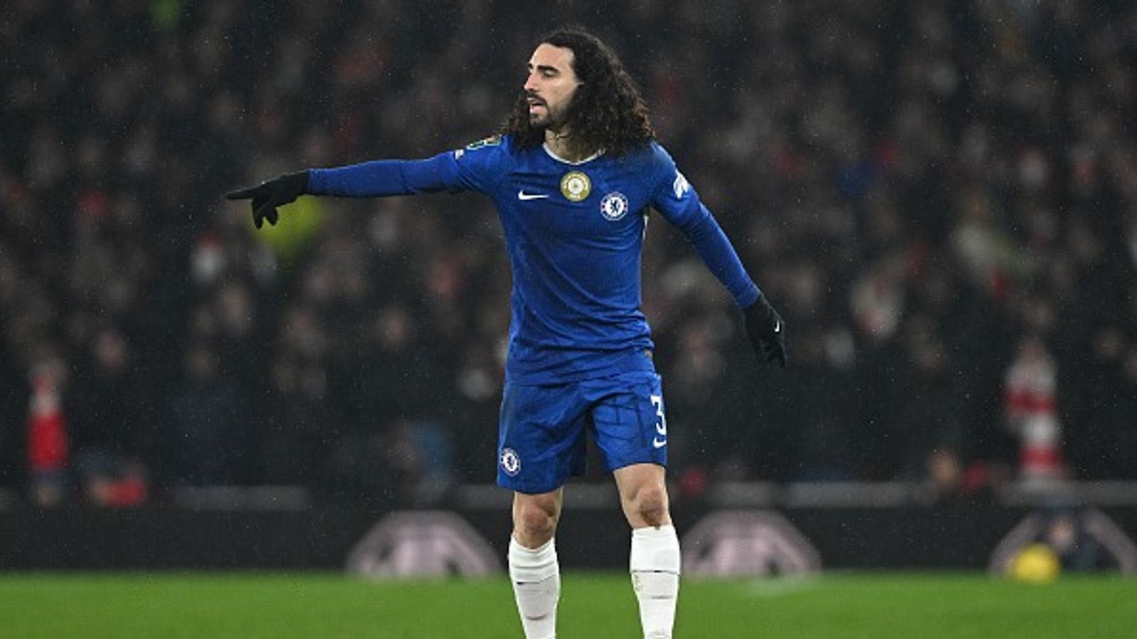 Chelsea star defender Marc Cucurella reacts as Adama Traore surprises him after on-field clash Chelsea star defender Marc Cucurella reacts as Adama Traore surprises him after on-field clash