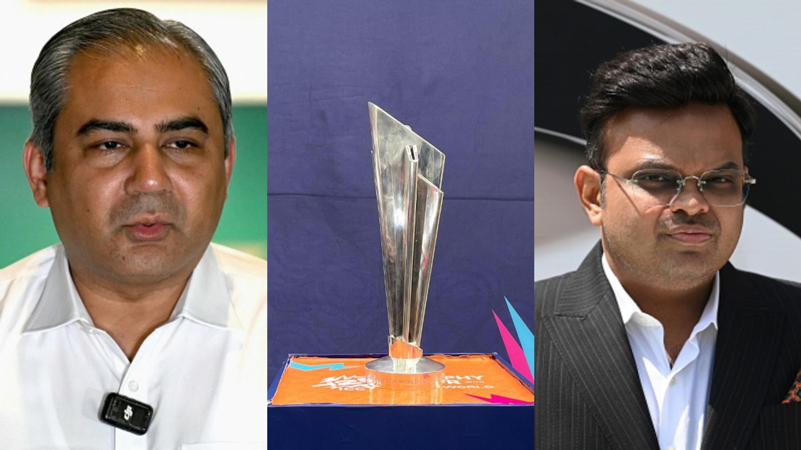 Pakistan's 'Force Majeure' gimmick backfires, ICC's retort leaves PCB on 'dialogue' mode ahead of IND vs PAK T20 World Cup tie Mohsin Naqvi, T20 World Cup and ICC Chair Jay Shah (Getty)