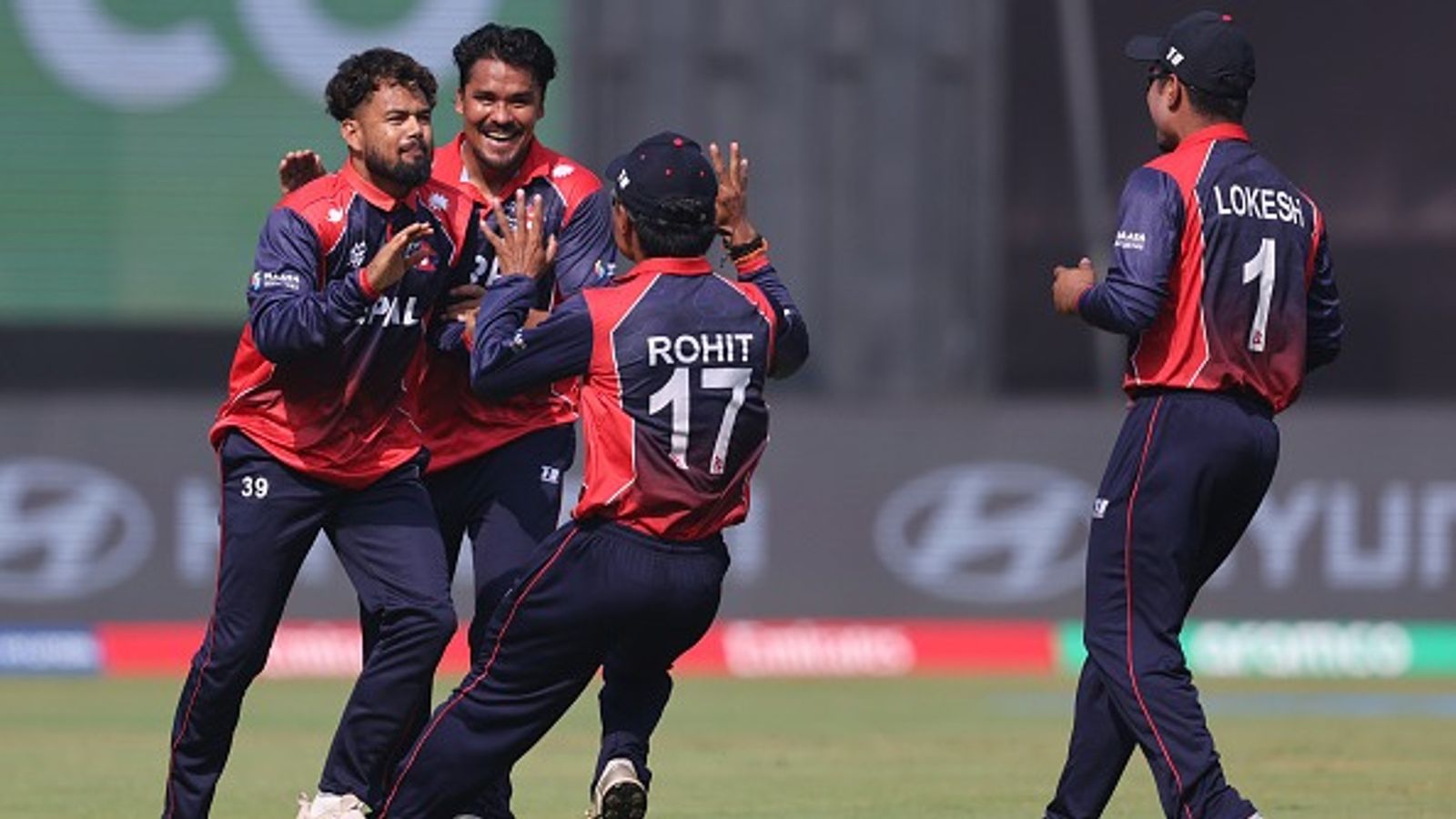 South Africa legend wants to become Nepal's coach after bravado against England in T20 World Cup clash Nepal's Sher Malla (L) celebrates with his teammates in this frame. (Getty)