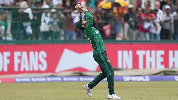  Mohammad Salman Mirza of Pakistan takes a catch during the ICC Men's T20 World Cup India & Sri Lanka 2026 match between Pakistan and Netherlands (Getty)