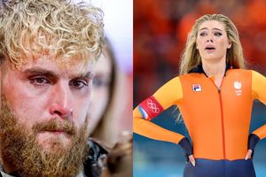 Jake Paul brought to tears as girlfriend Jutta Leerdam clinches Olympic speed skating gold SportsTak
