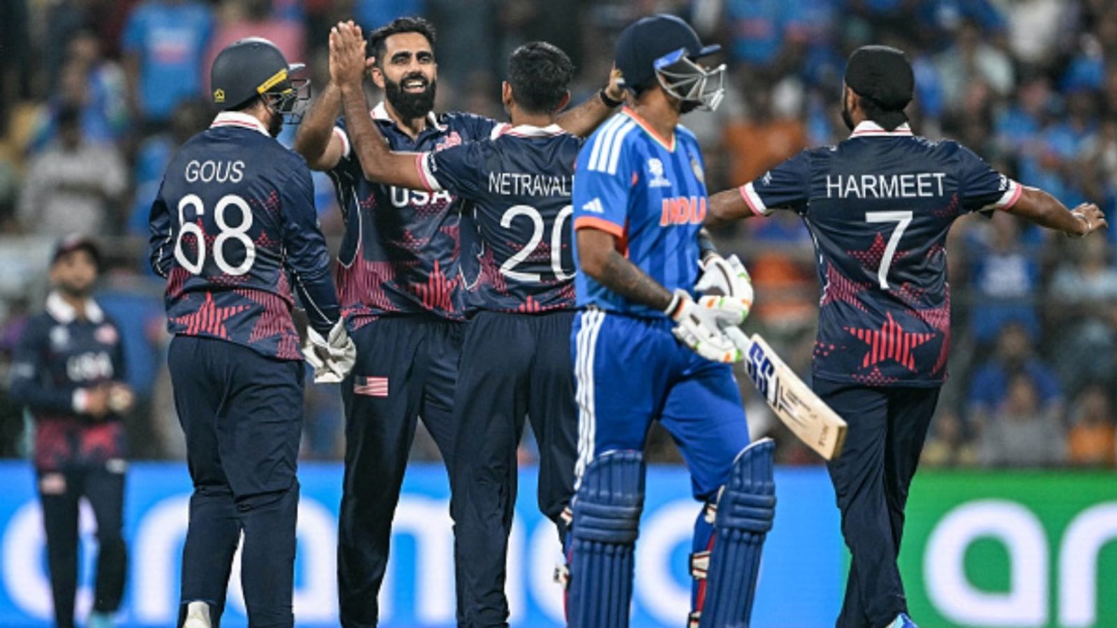 'We've beaten them once, I think...': USA all-rounder issues warning to Pakistan ahead of T20 World Cup clash USA's Mohammad Mohsin (2L) celebrates with teammates after taking the wicket of India's Rinku Singh during the 2026 ICC Men's T20 World Cup group stage match at the Wankhede Stadium in Mumbai on February 7, 2026.