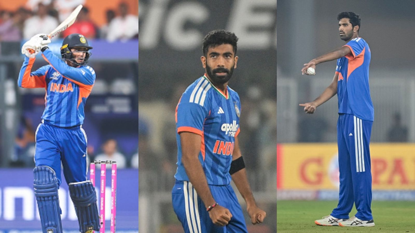 T20 World Cup: India coach drops massive fitness updates on Bumrah, Sundar, Abhishek India's Abhishek Sharma (L) and Jasprit Bumrah (R) and Washington Sundar in frame. (Getty)