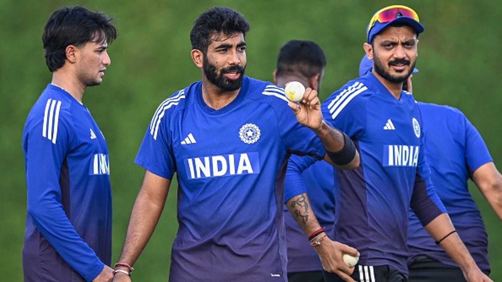 Bad news for Team India, star player doubtful for T20 World Cup clash against Namibia (L-R) India's Abhishek Sharma, Jasprit Bumrah and Axar Patel in this frame. (Getty)