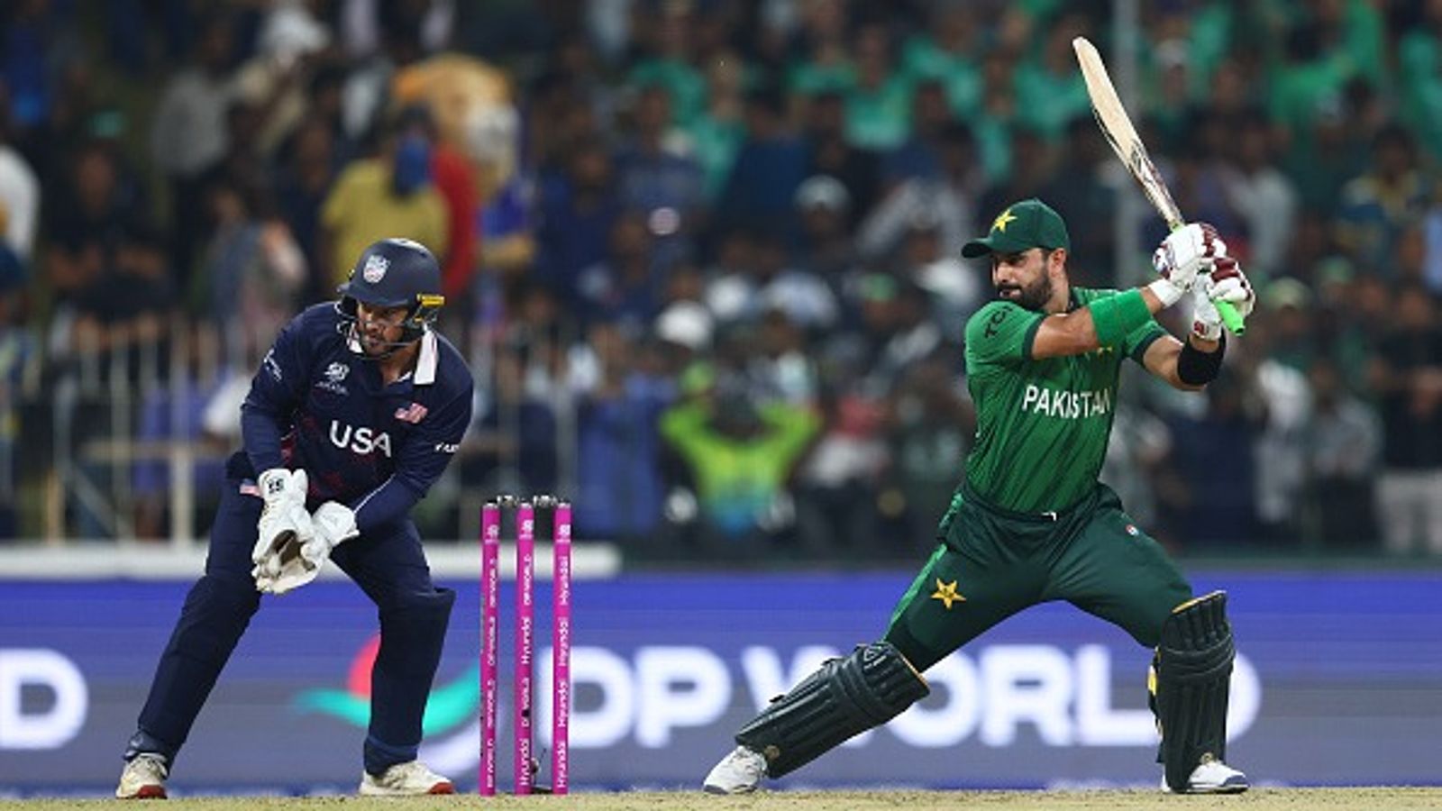 T20 World Cup: Farhan-inspired Pakistan thrash USA by 32 runs to record 2nd win on the trot Pakistan's Sahibzada Farhan (R) in action in this frame. (Getty)