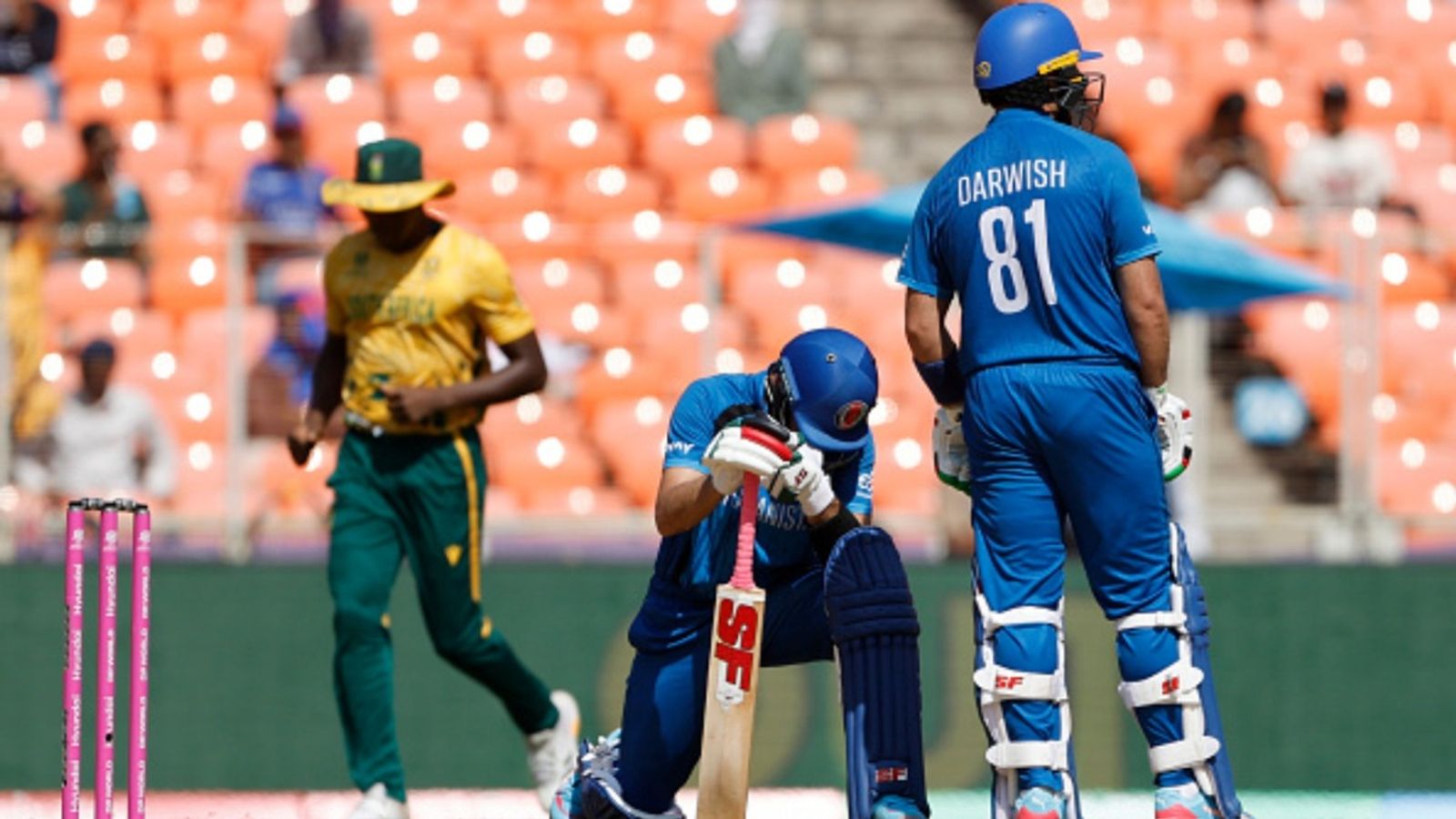 Gurbaz dazzles, Rabada oversteps twice but South Africa hold nerve in thrilling double super over to stun Afghanistan Rahmanullah Gurbaz of Afghanistan reacts after been dismissed by Keshav Maharaj of South Africa during the ICC Men's T20 World Cup 2026 match at Narendra Modi Stadium on February 11, 2026 in Ahmedabad, India.