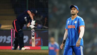 'Pressure is on India': Namibia all-rounder's bold remark ahead of IND vs NAM T20 World Cup clash Namibia's Jan Nicol Loftie-Eaton (L) and India's Suryakumar Yadav in frame. (Getty)