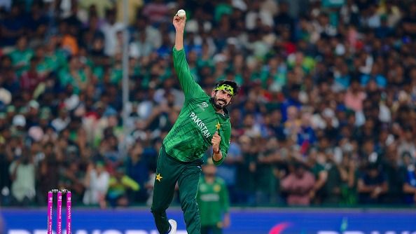 Usman Tariq of Pakistan bowls during the ICC Men's T20 World Cup