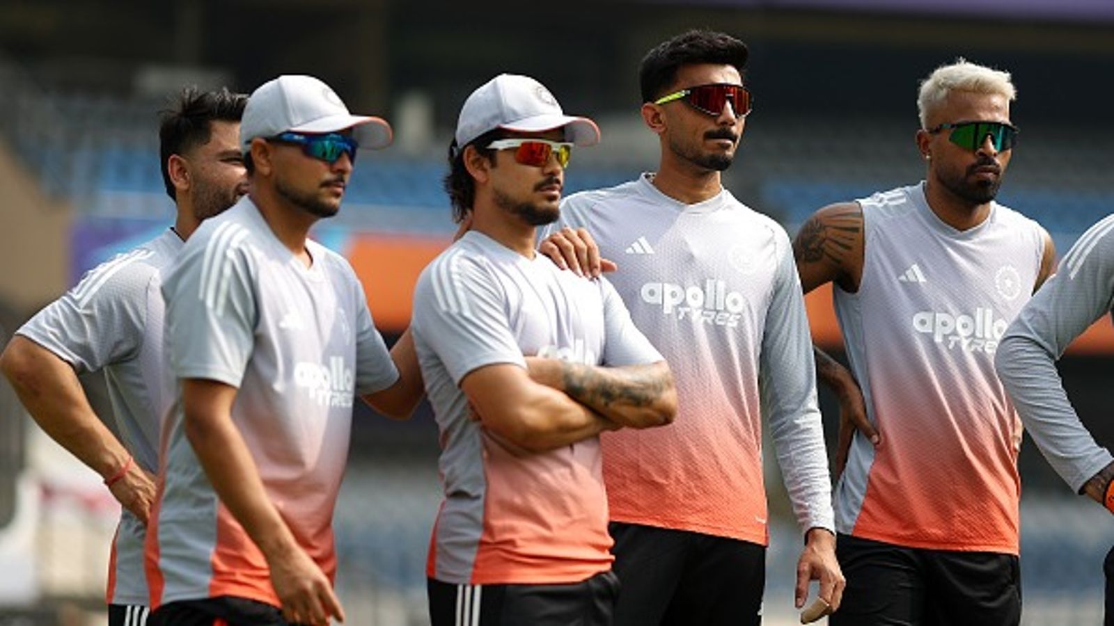 Big injury scare for India ahead of T20 World Cup clash vs Pakistan, Bumrah's yorker does the damage L-R: India's Rinku Singh, Kuldeep Singh, Ishan Kishan, Axar Patel and Hardik Pandya in this frame. (Getty)