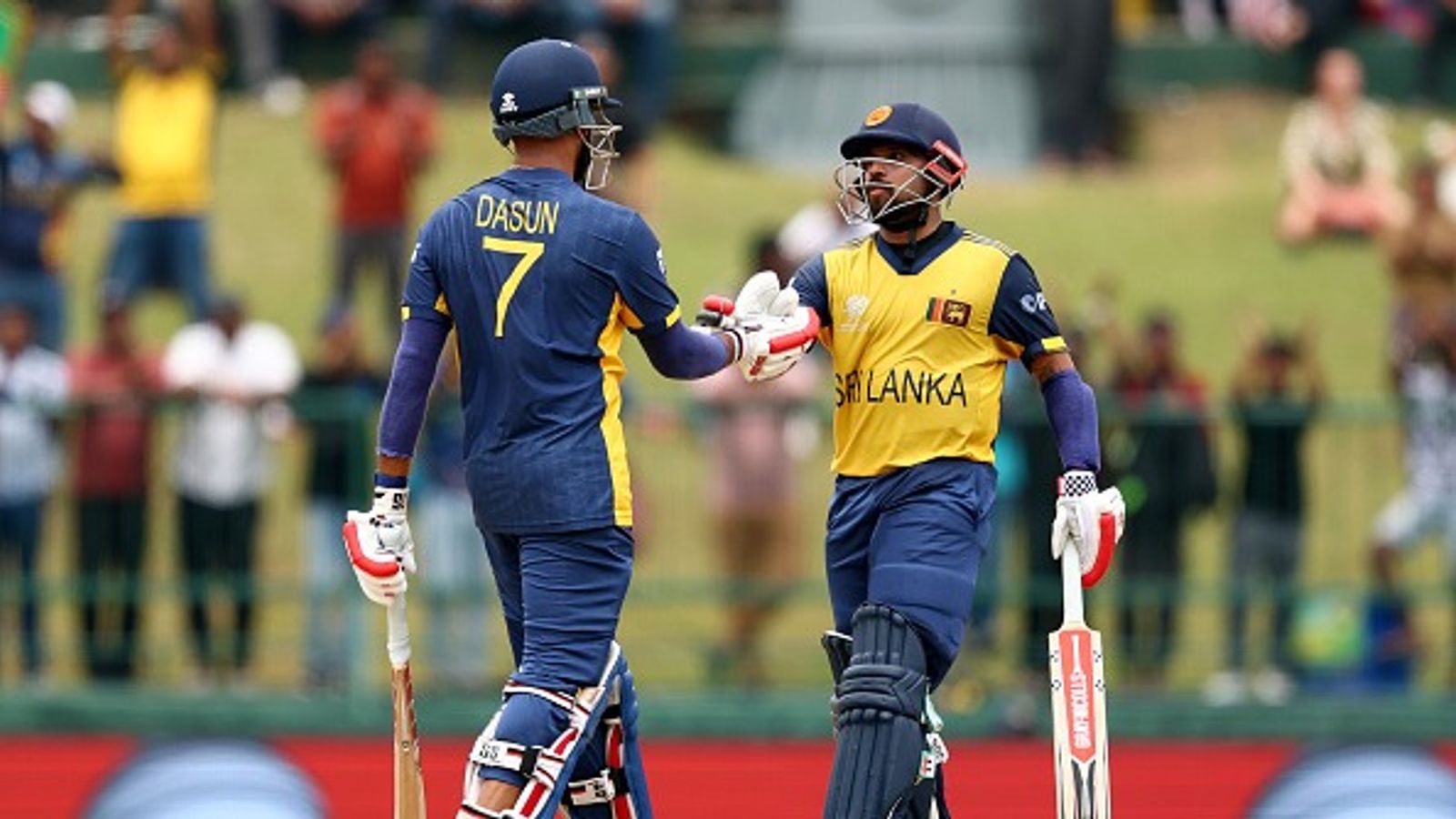 T20 World Cup 2026: Dasun Shanaka’s 19-ball blitz powers Sri Lanka to 105-run rout over Oman Dasun Shanaka of Sri Lanka is congratulated by Kusal Mendis after reaching 50 runs during the ICC Men's T20 World Cup India & Sri Lanka 2026 match between Sri Lanka and Oman (Getty)